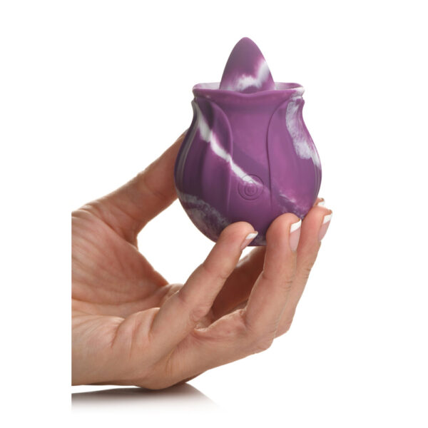 653078943313 3 Gossip Licking Rose 10 Function Rechargeable Silicone Purple Twirl