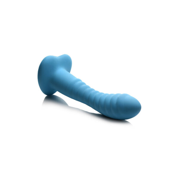 653078943399 3 Simply Sweet Ribbed Silicone Dildo Blue