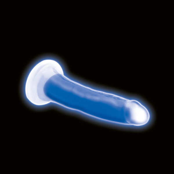 653078943450 3 Lollicock 7'' Glow-In-The-Dark Silicone Dildo Blue