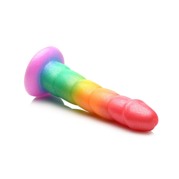 653078943658 3 Simply Sweet 6.5" Swirl Rainbow Dildo