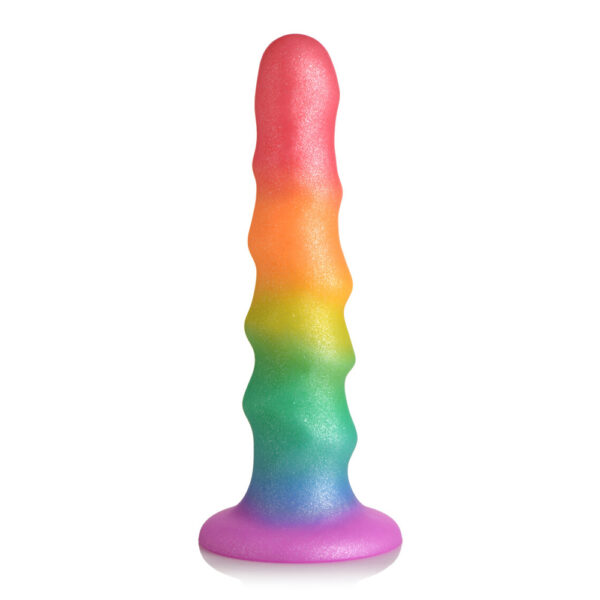 653078943672 2 Simply Sweet 6.5" Zigzag Rainbow Dildo