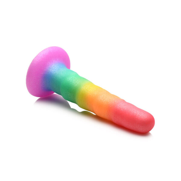 653078943672 3 Simply Sweet 6.5" Zigzag Rainbow Dildo