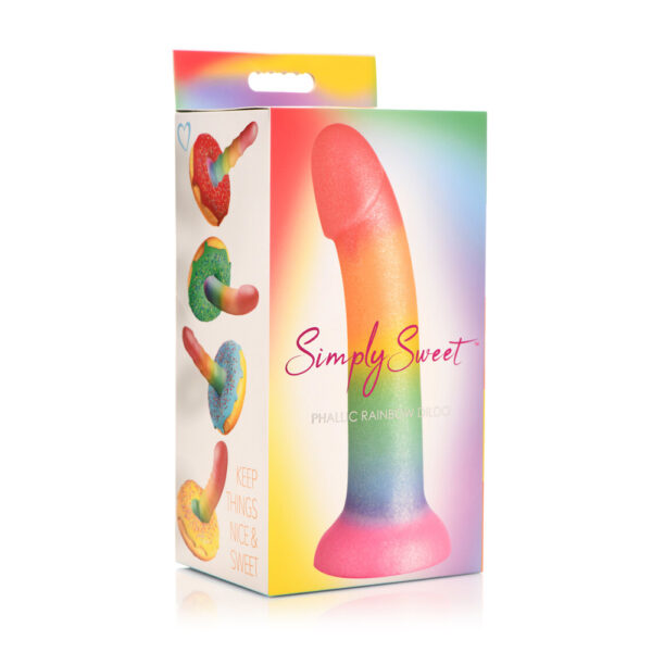 653078943689 Simply Sweet 6.5" Phallic Rainbow Dildo