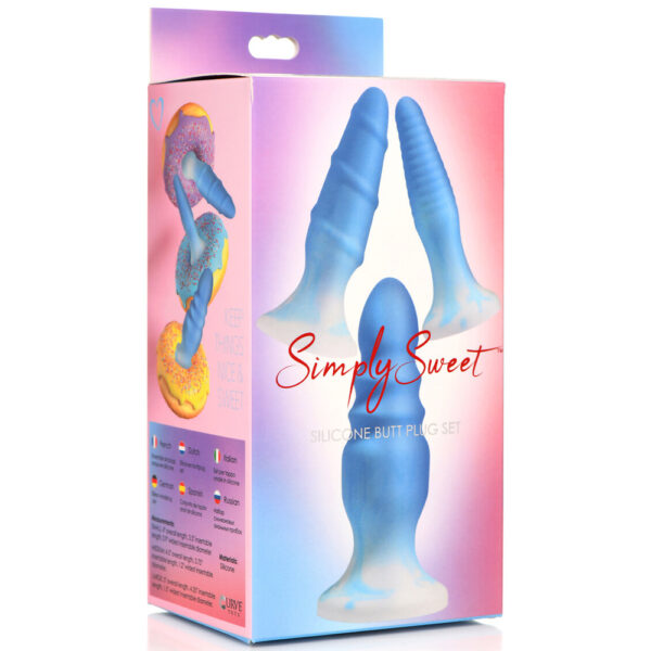 653078943757 Simply Sweet Silicone Butt Plug Set Pink