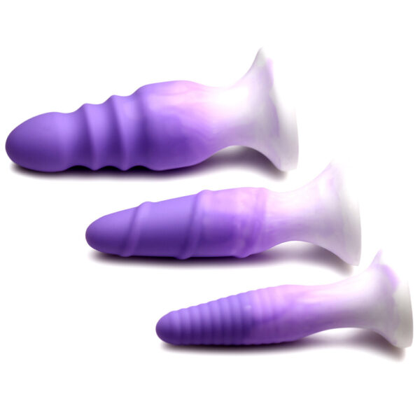 653078943764 3 Simply Sweet Silicone Butt Plug Set Purple