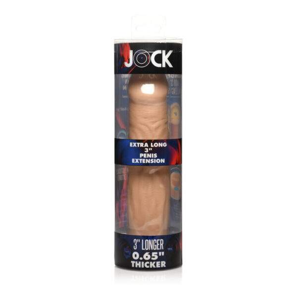 653078943801 Jock Extra Long 3" Penis Extension Sleeve Light