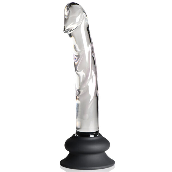 653078943931 2 Pleasure Crystals 7" Glass Dildo With Silicone Base