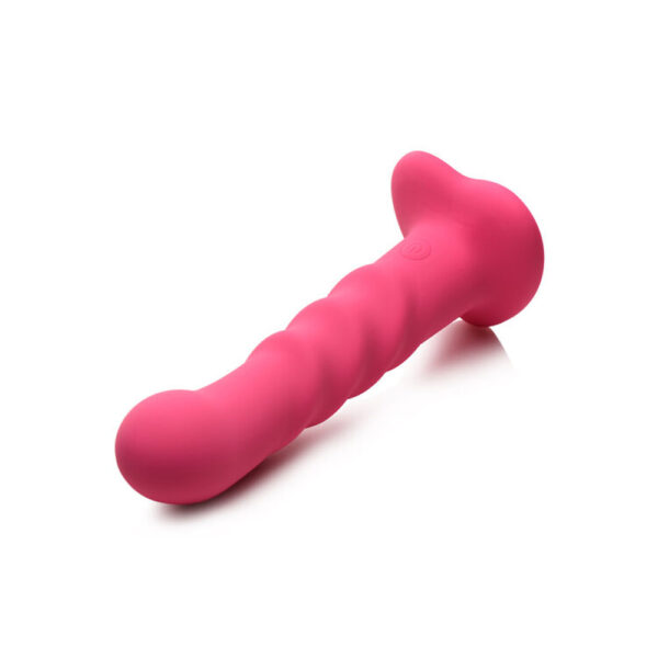 653078944105 3 Simply Sweet 21X Vibrating Ribbed Silicone Dildo With Remote Pink