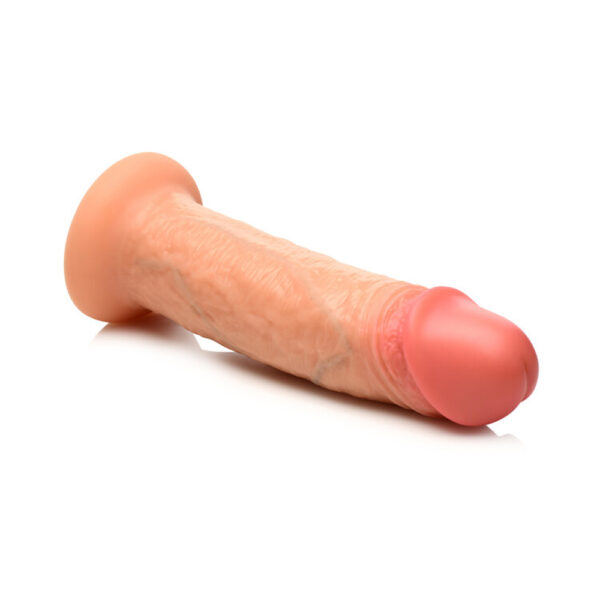 653078944136 3 Jock 8" Realistic Skin Silicone Dildo Light