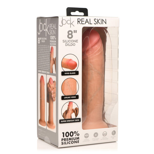 653078944136 Jock 8" Realistic Skin Silicone Dildo Light