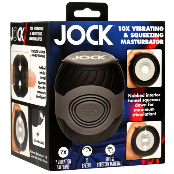 653078944167 Jock 10X Vibrating Double Masturbator Clear