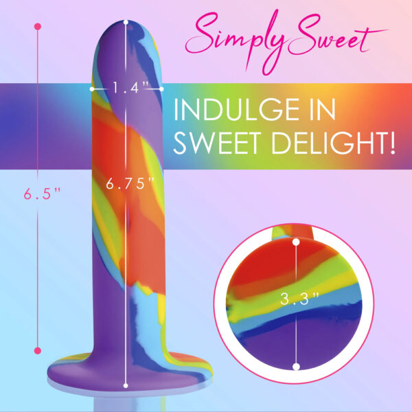 653078944211 3 Simply Sweet Rainbow Silicone Dildo