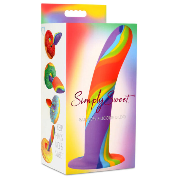 653078944211 Simply Sweet Rainbow Silicone Dildo