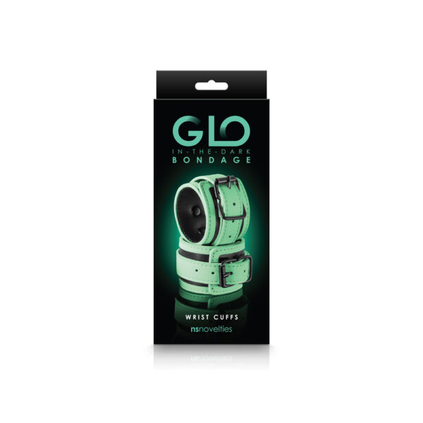 657447104022 Glo Bondage Wrist Cuff Green