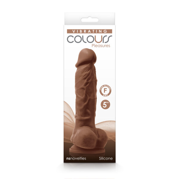 657447104220 Colours Pleasures Vibrating 5" Dildo Brown