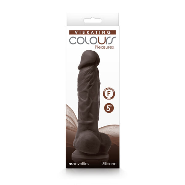 657447104275 Colours Pleasures Vibrating 5" Dildo Dark Brown