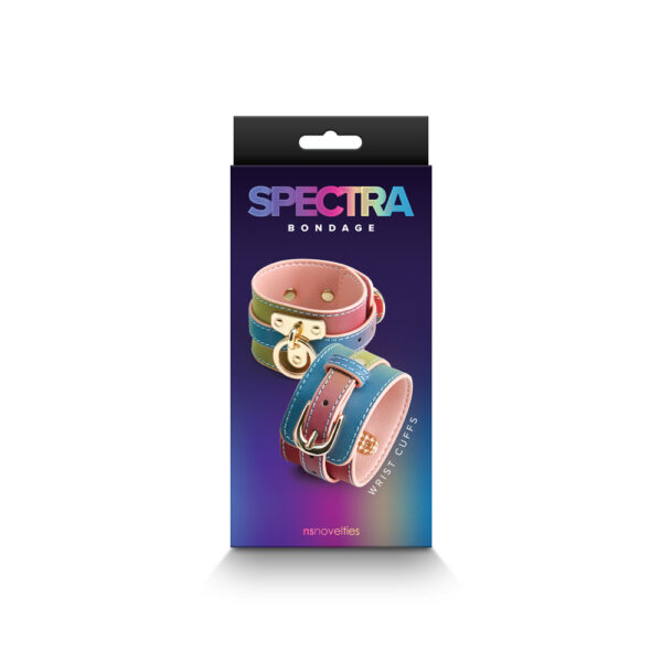 657447106286 Spectra Bondage Wrist Cuffs Rainbow