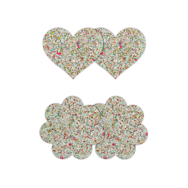 657447107764 2 Pretty Pasties Heart & Flower Glow 2 Pair