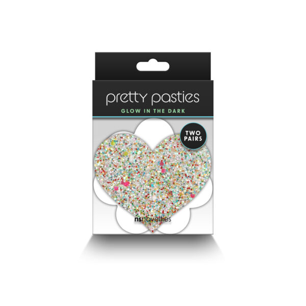 657447107764 Pretty Pasties Heart & Flower Glow 2 Pair