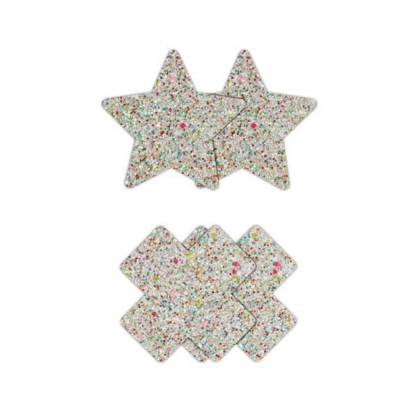 657447107771 2 Pretty Pasties Star & Cross Glow 2 Pair