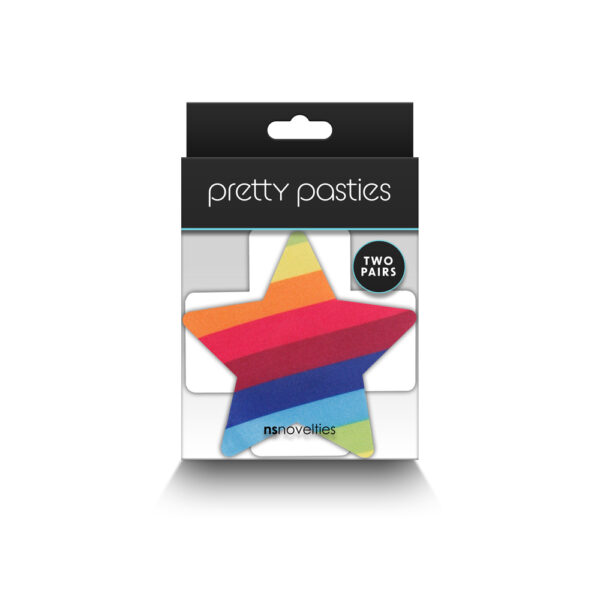 657447107795 Pretty Pasties Pride Cross & Star Rainbow 2 Pair