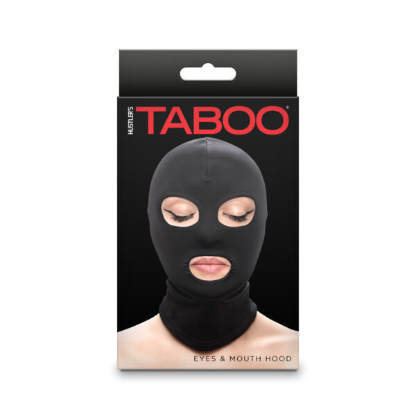 657447108549 Hustler's Taboo Eyes & Mouth Hood Black