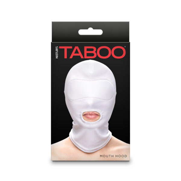 657447108556 Hustler's Taboo Mouth Hood White