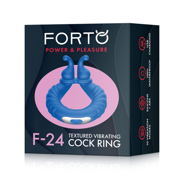 663546905224 F-24: Textured Vibrating Cockring Blue