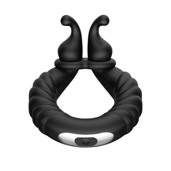 663546905231 2 F-24: Textured Vibrating Cockring Black