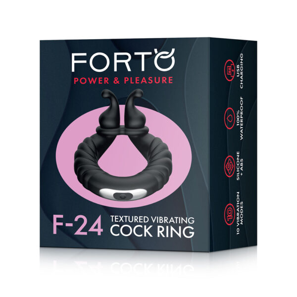 663546905231 F-24: Textured Vibrating Cockring Black