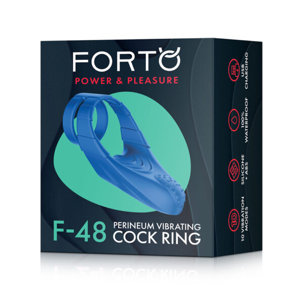 663546905255 Forto F-48: Vibrating Perineum Double C-Ring Blue