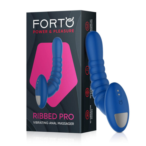 663546906207 Ribbed Pro Vibrating Massager Blue