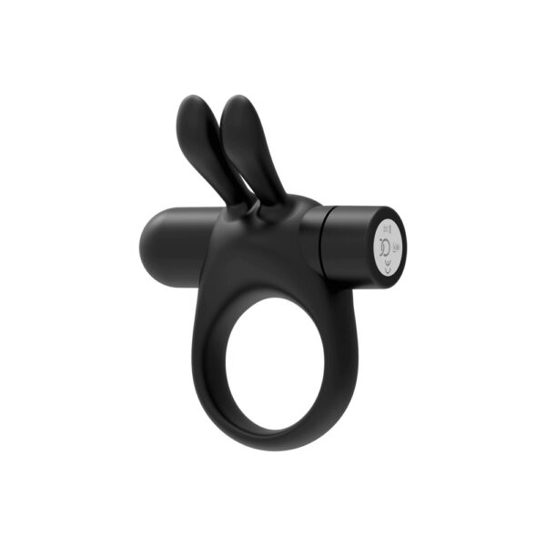 663546906238 2 Bunny Vibrating Cockring Black