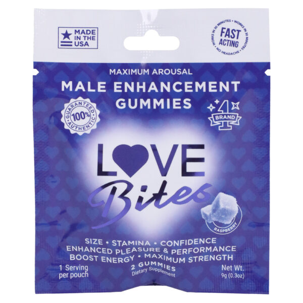 663701902631 2 Love Bites Male Enhancements Gummies 12 Pack 2 Pcs Per Pack 0.3 oz.