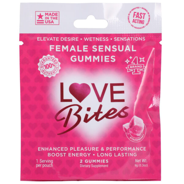 663701902648 2 Love Bites Female Sensual Gummies 12 Pack 2 Pcs Per Pack 0.3 oz.