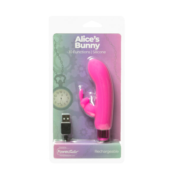 677613563163 Powerbullet Alice’s Bunny 4'' Bullet 10 Function Pink