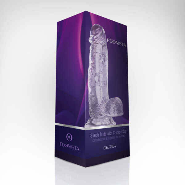 716715771349 Derek 8'' Dildo With Suction Cup Clear