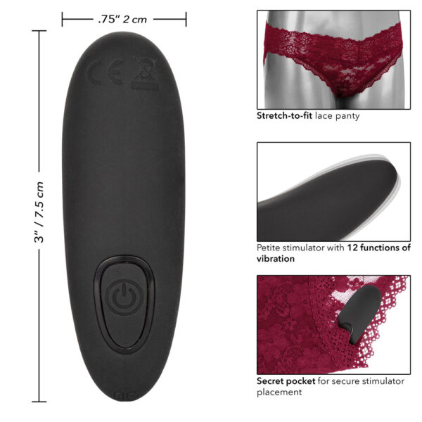 716770099235 3 Remote Control Lace Panty Set L/Xl Burgundy