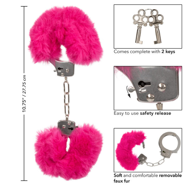 716770102676 3 Ultra Fluffy Furry Cuffs Pink