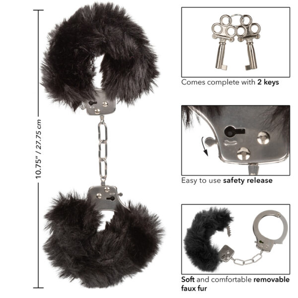 716770102690 3 Ultra Fluffy Furry Cuffs Black