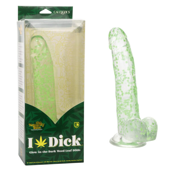 716770103901 Naughty Bits I Leaf Dick Glow-In-The-Dark Weed Leaf Dildo