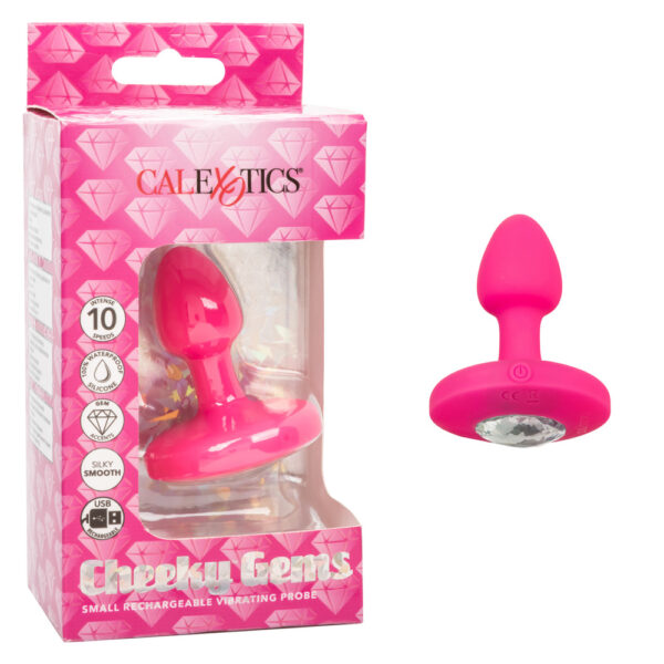 716770104700 Cheeky Gems Small Rechargeable Vibrating Probe Pink