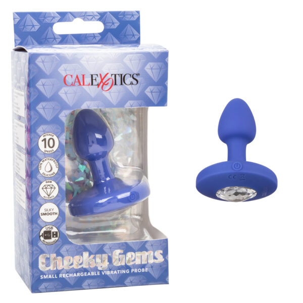 716770104724 Cheeky Gems Small Rechargeable Vibrating Probe Blue