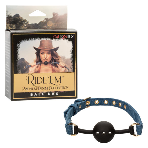 716770105721 Ride 'Em Premium Denim Collection Ball Gag