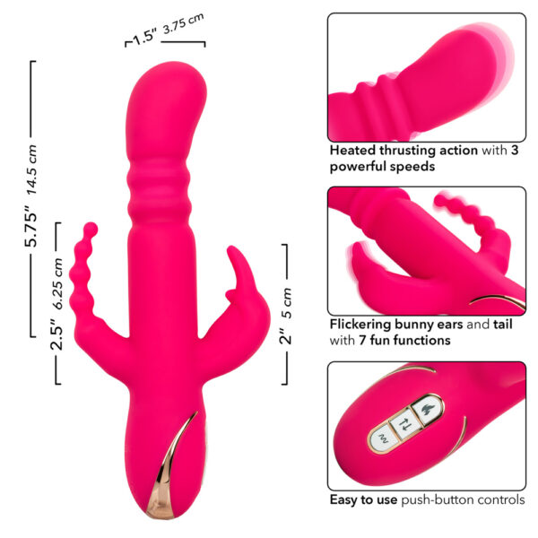 716770108272 3 Jack Rabbit Signature Heated Silicone Triple Fantasy Rabbit