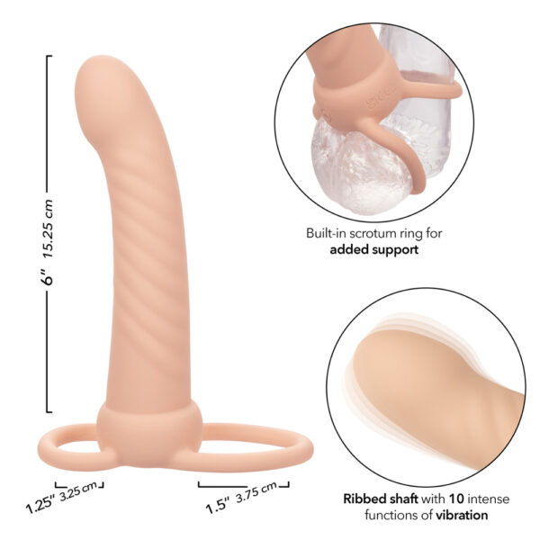 Performance Maxx Rechargeable Ribbed Dual Penetrator Ivory - Image 3