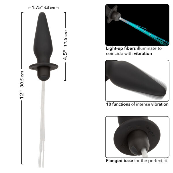 716770109422 3 Southern Lights Vibrating Light Up Anal Probe Black