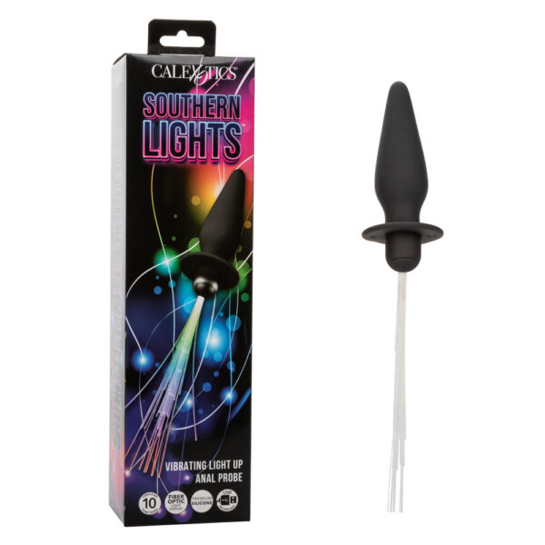 716770109422 Southern Lights Vibrating Light Up Anal Probe Black