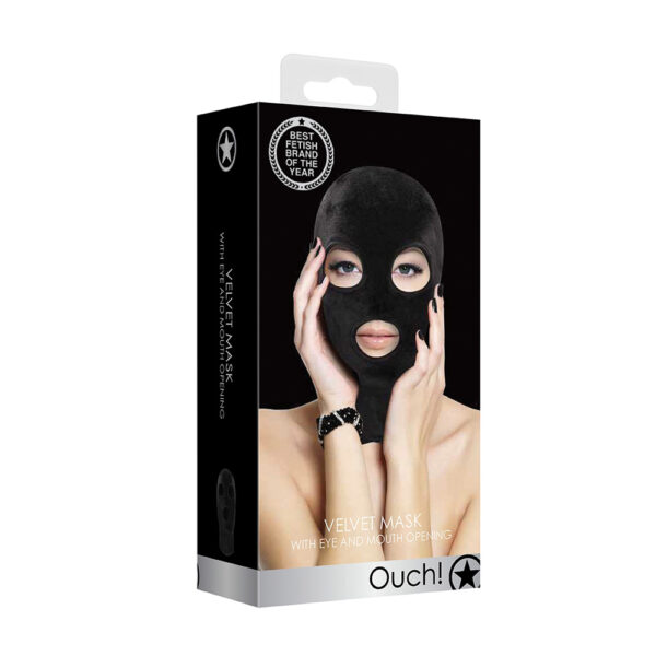 7423522458419 Ouch! Velvet & Velcro Mask With Eye And Mouth Opening