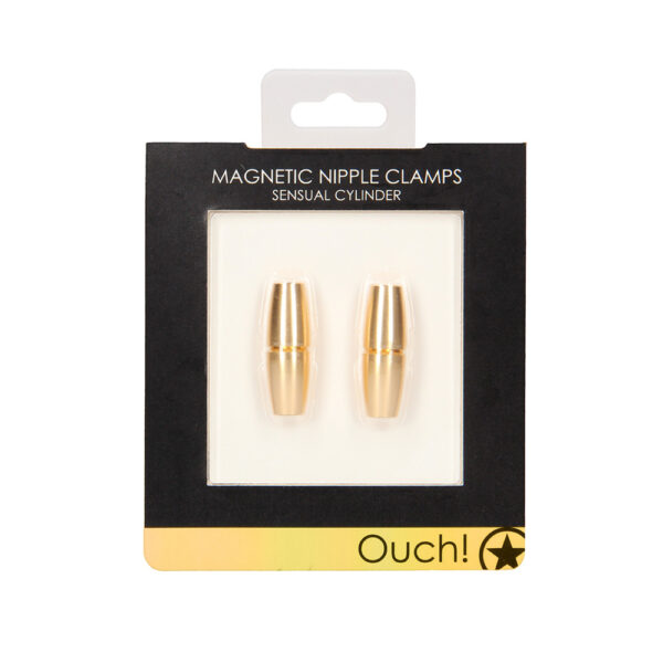 7423522461488 Ouch! Magnetic Nipple Clamps Sensual Cylinder Gold